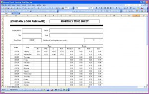 Free Excel Timesheet Template Uk