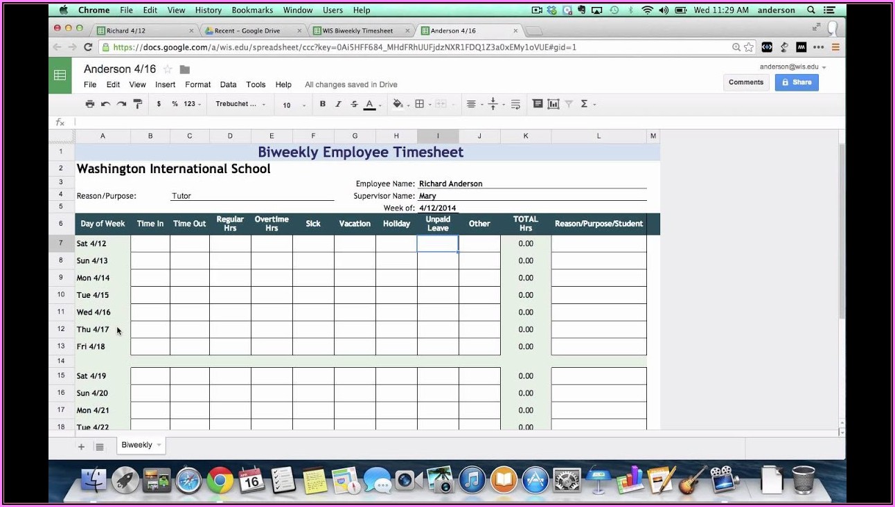 Free Excel Timesheet Template With Formulas