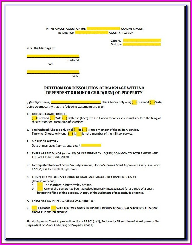 Free Florida Separation Agreement Form