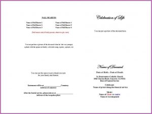 Free Funeral Service Program Template Word