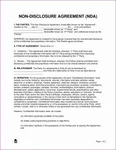 Free Non Disclosure Agreement Template Word