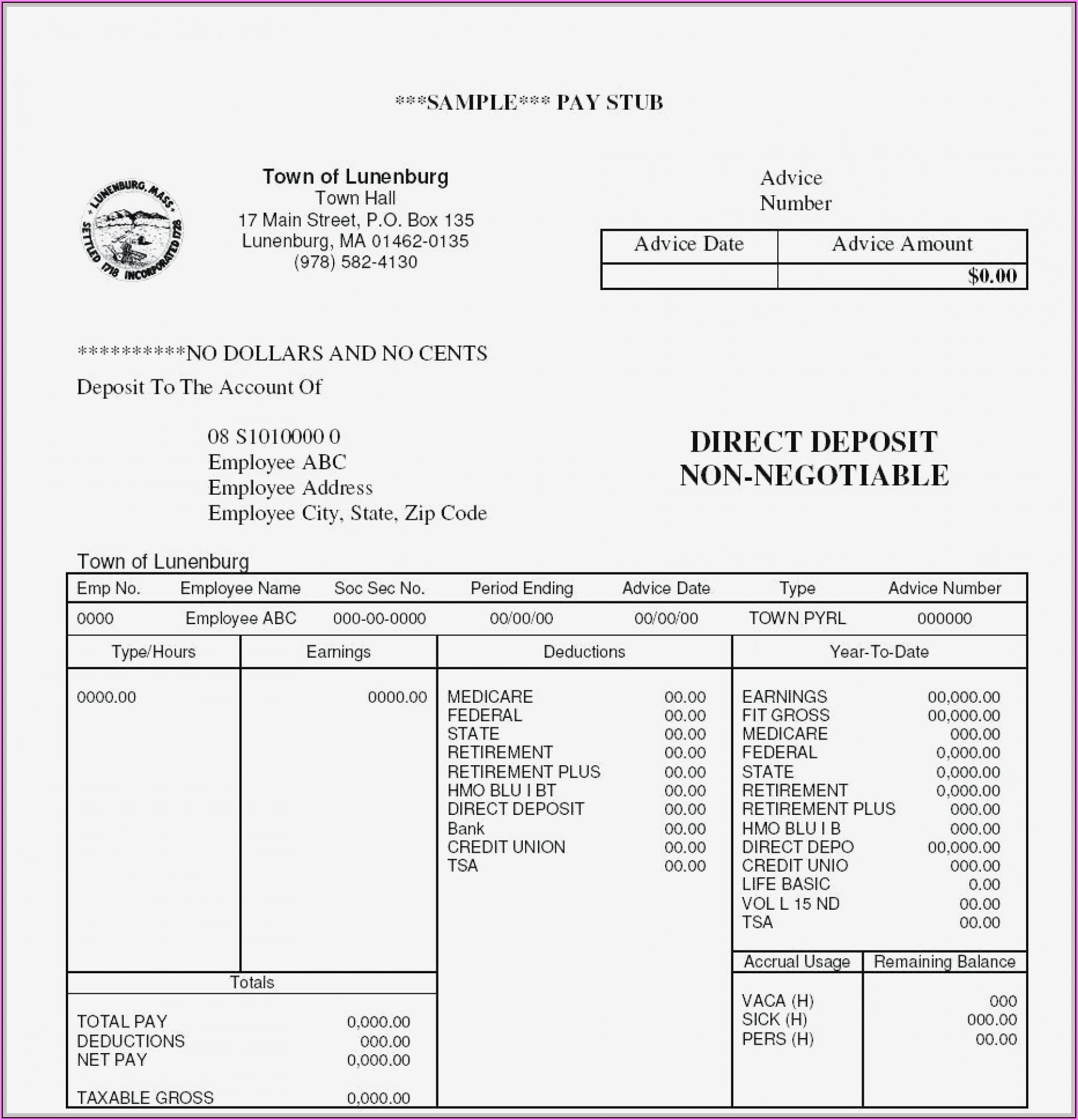 Free Pay Stub Template Excel Canada