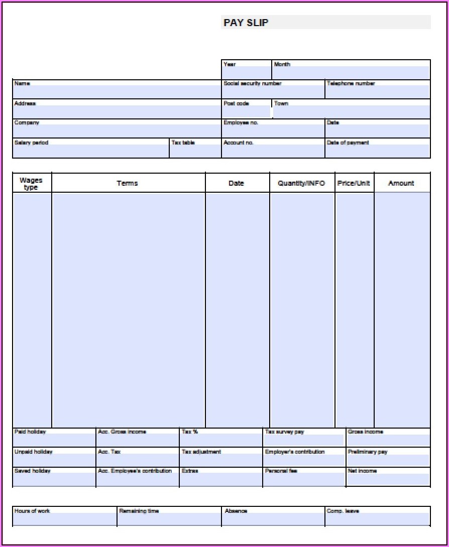 Free Pay Stub Template Excel Download