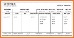 Free Paycheck Stub Template Word