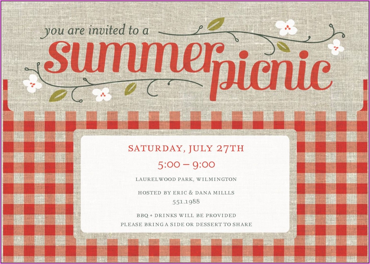 Free Picnic Invitation Template