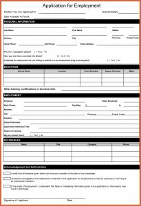 Free Printable Application For Employment Template