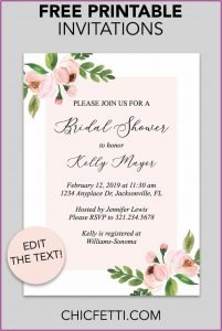 Free Printable Bridal Shower Invitations Templates