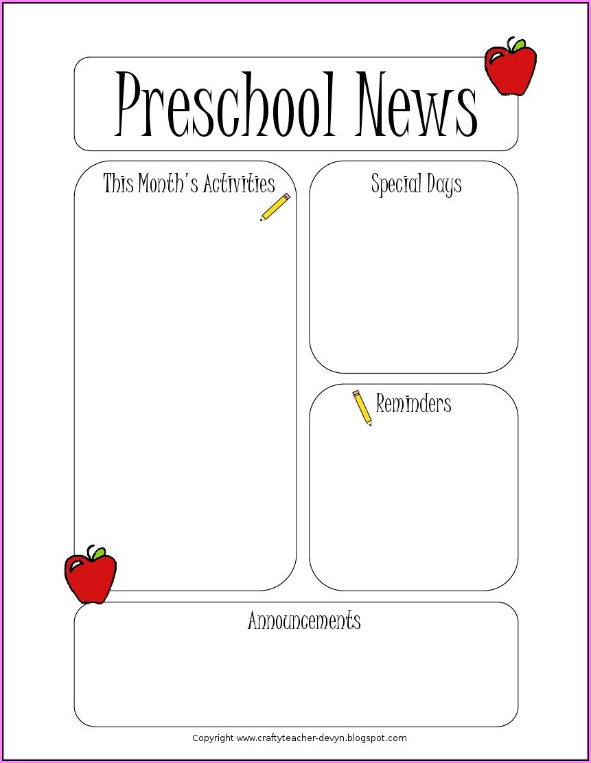 Free Printable Classroom Newsletter Templates