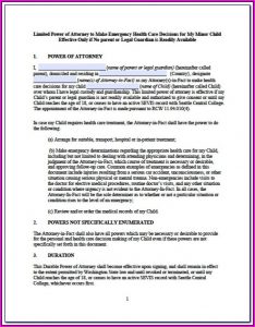 Free Printable Durable Power Of Attorney Form Washington State