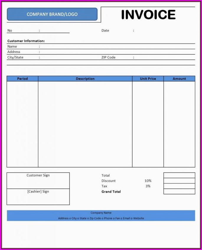Free Printable Invoice Templates Excel