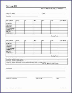 Free Printable Weekly Timesheet Template