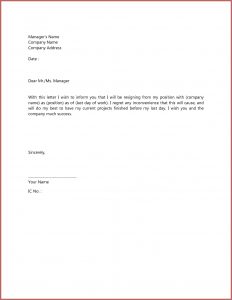 Free Resignation Letter Template Australia
