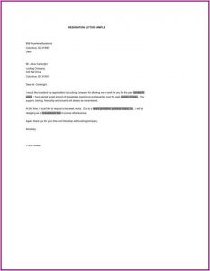 Free Resignation Letter Template Microsoft Word Download