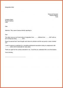 Free Resignation Letter Template Word