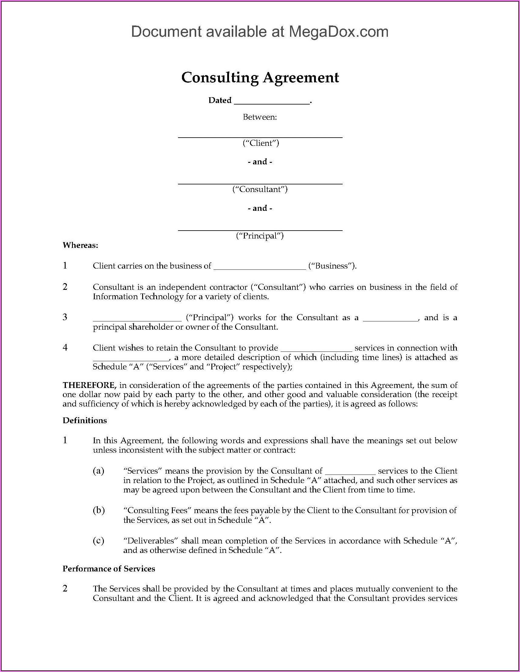 Free Sample Consulting Agreement Template