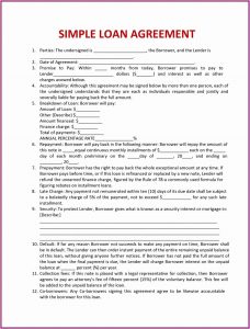 Free Simple Loan Agreement Template Pdf