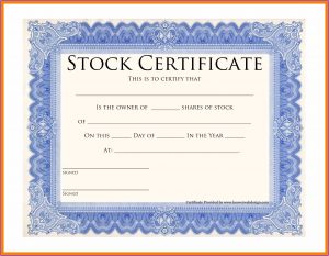 Free Stock Certificate Template