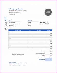 Free Templates For Invoices Printable