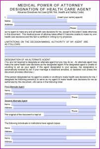 Free Texas Medical Power Of Attorney Form Pdf