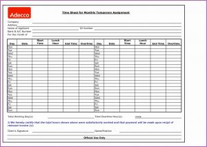Free Weekly Timesheet Forms