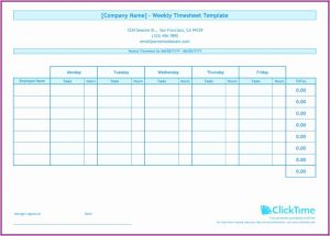Free Weekly Timesheet Template Download