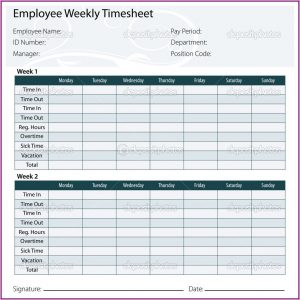 Free Weekly Timesheet Template Excel