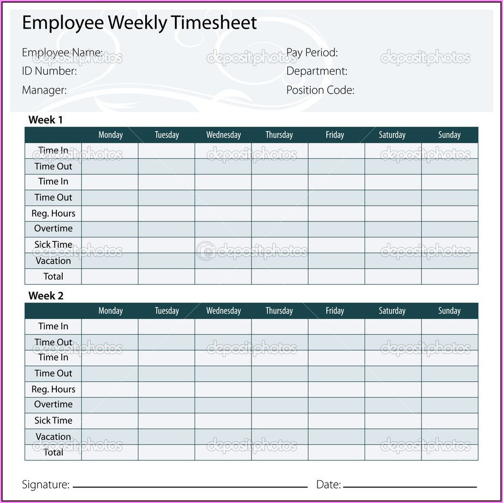 Free Weekly Timesheet Template Excel