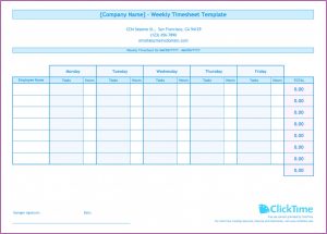 Free Weekly Timesheet Template Uk