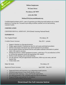 Good Resume Examples For Dental Assistant