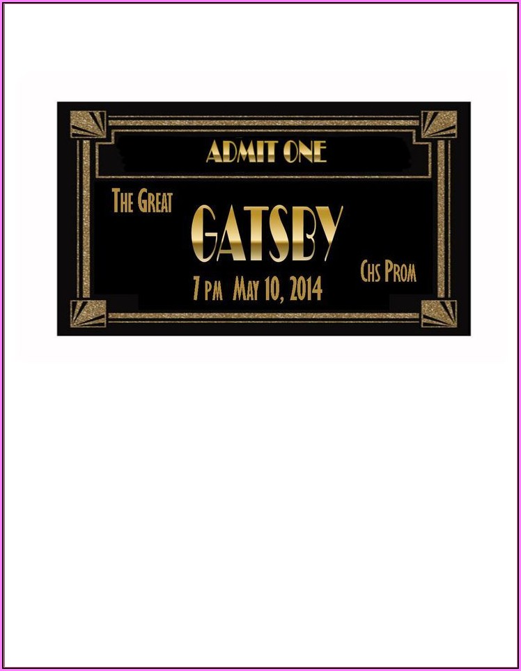 Great Gatsby Prom Ticket Template