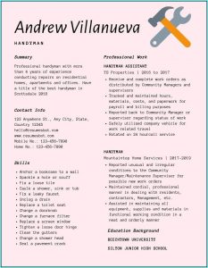Handyman Resume Template