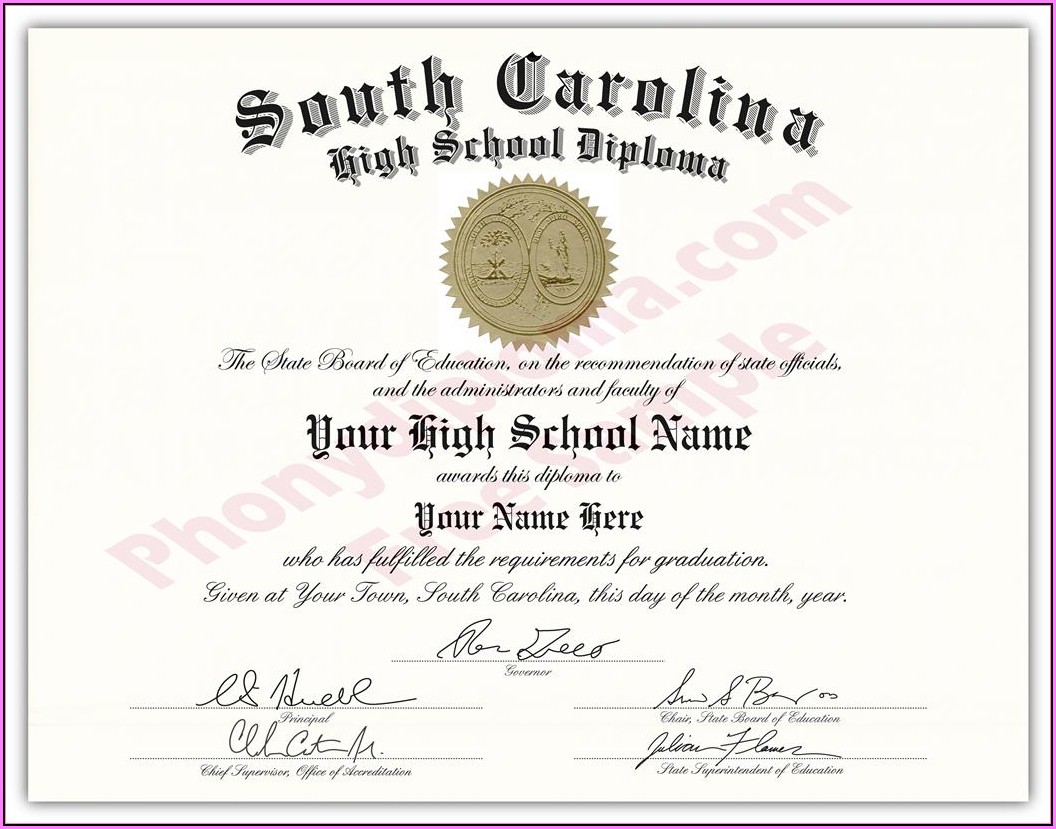 High School Diploma Template With Seal Free