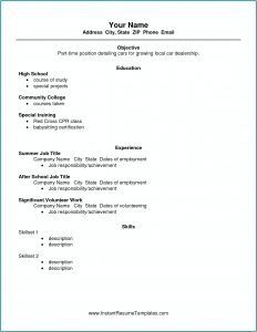 High School Student Resume Builder Free