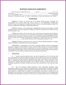 Hipaa Business Associate Agreement Template 2016