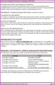 Homeowner Trampoline Waiver Form