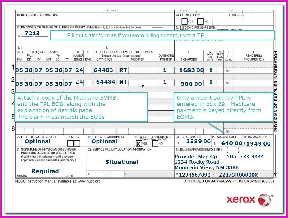 How To Fill Out A Cms 1500 Form Correctly For Secondary