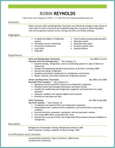 Hvac Resume Builder