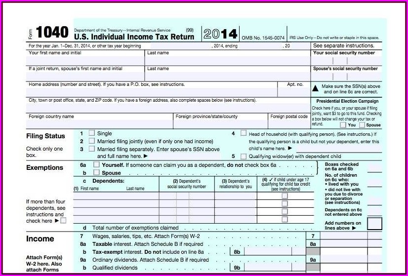 Income Tax Form 1040
