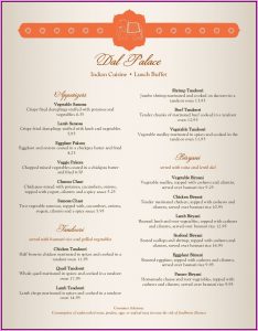 Indian Restaurant Menu Design Templates