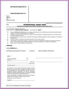 Interspousal Transfer Deed Form California