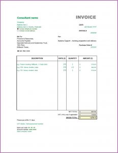 Invoice Sample Xls
