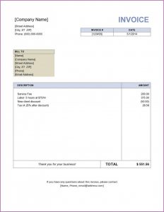 Invoice Template Word 2007 Free Download