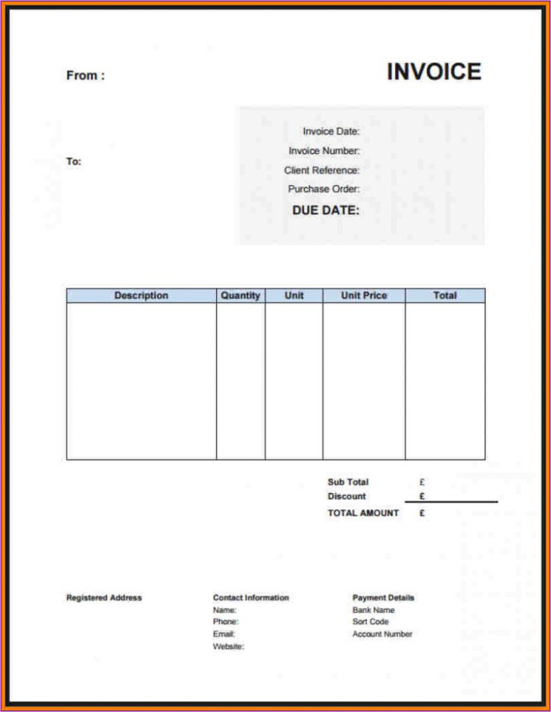 Invoice Template Word Download Free Uk
