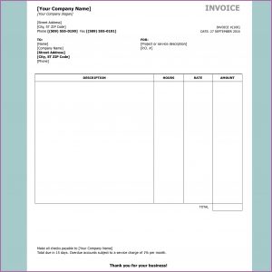 Invoice Template Word Format Download Free