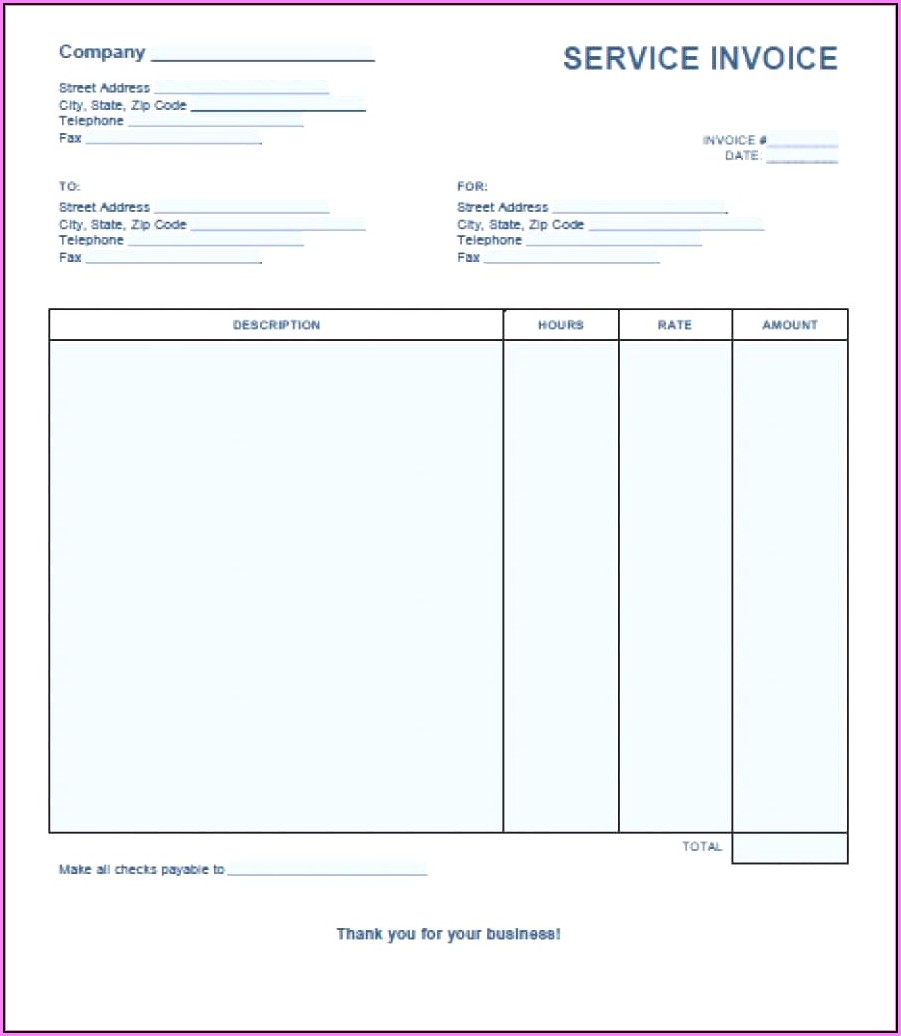 Invoice Templates Word Free Download