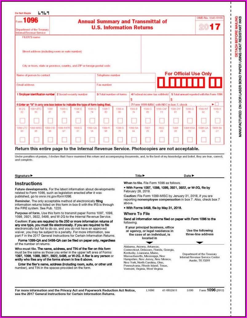 Irs 1099 Misc Form 2017