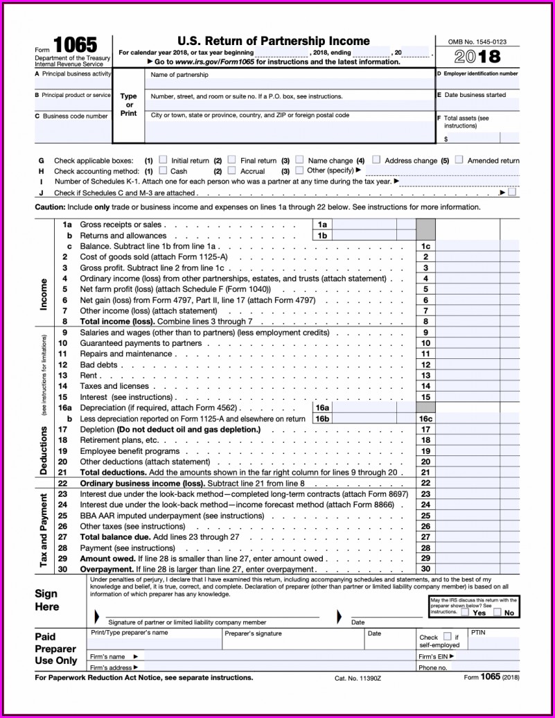 Irs Form 1065 Year 2014