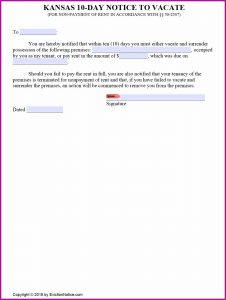Kansas Eviction Notice Form Free