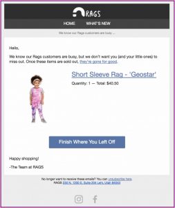 Klaviyo Abandoned Cart Email Template