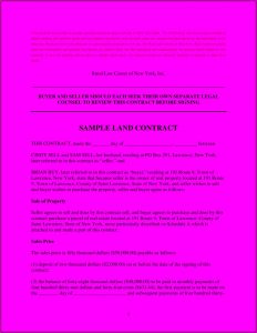 Land Contract Sample Michigan